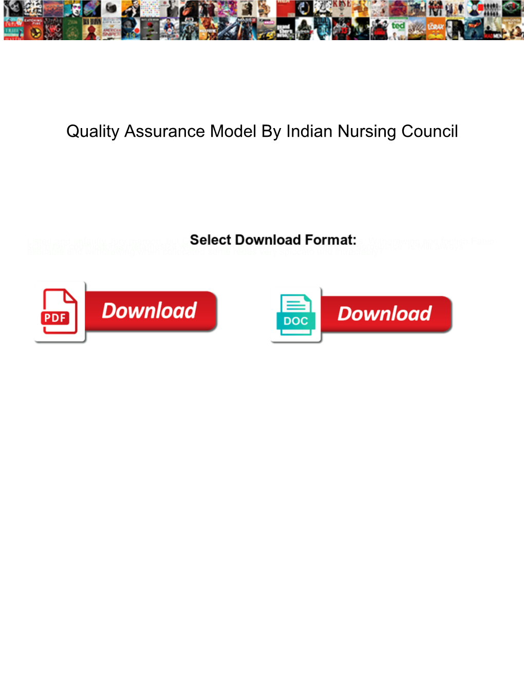 Quality Assurance Model by Indian Nursing Council