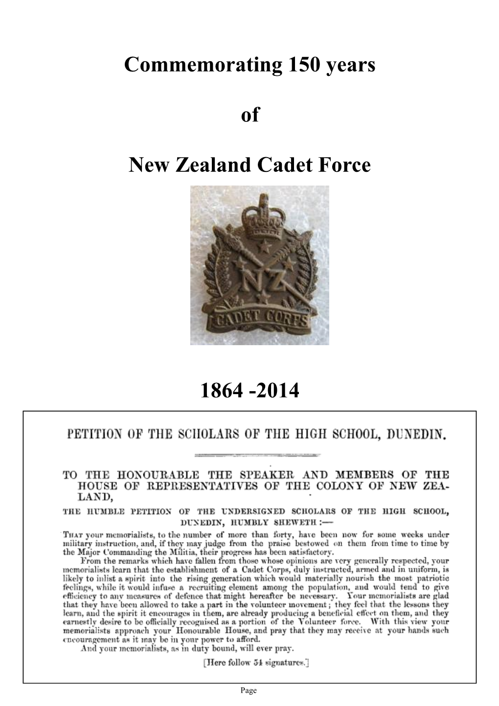 Commemorating 150 Years of New Zealand Cadet