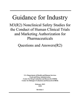 Nonclinical Safety Studies for the Conduct of Human Clinical Trials and Marketing Authorization for Pharmaceuticals