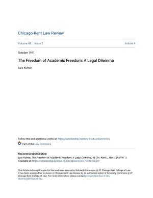 The Freedom of Academic Freedom: a Legal Dilemma