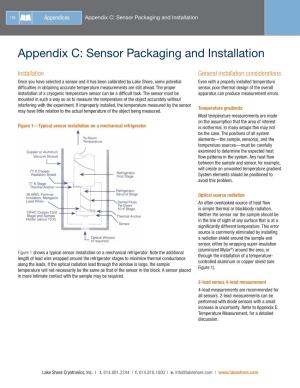 Appendix C: Sensor Packaging and Installation