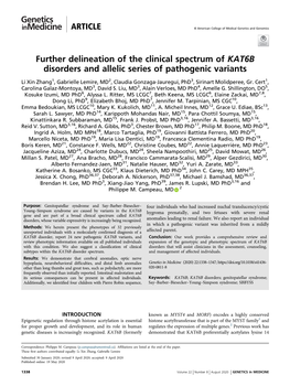Further Delineation of the Clinical Spectrum of KAT6B Disorders and Allelic Series of Pathogenic Variants