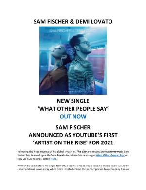 Sam Fischer & Demi Lovato New Single 'What Other People