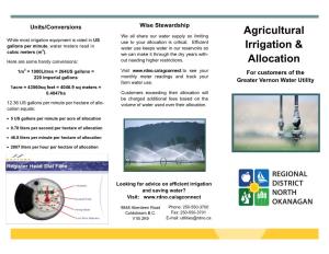 Agricultural Irrigation & Allocation