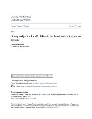 Ethics in the American Criminal Justice System