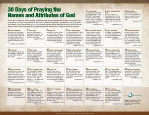 30 Days of Praying the Names and Attributes Of