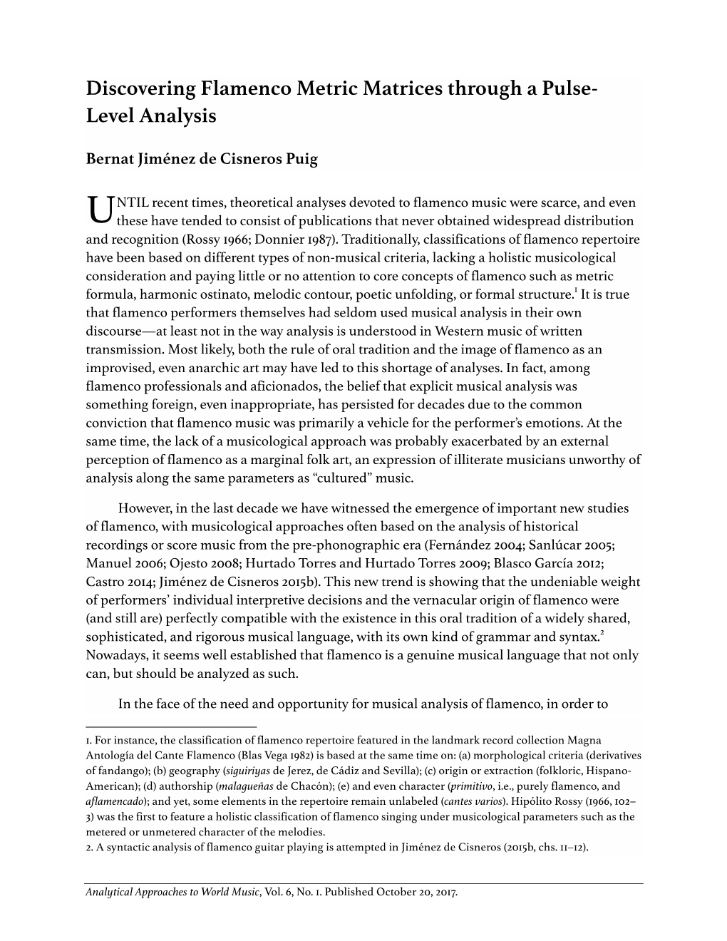 Discovering Flamenco Metric Matrices Through a Pulse- Level Analysis