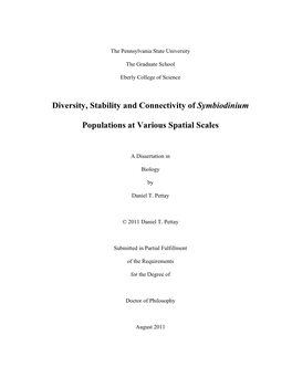 Diversity, Stability and Connectivity of Symbiodinium Populations at Various Spatial Scales