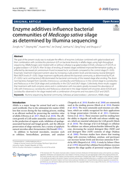 Enzyme Additives Influence Bacterial Communities of Medicago Sativa