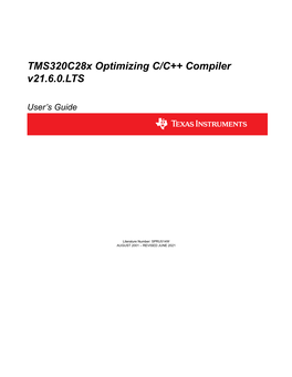 Tms320c28x Optimizing C/C++ Compiler V21.6.0.LTS
