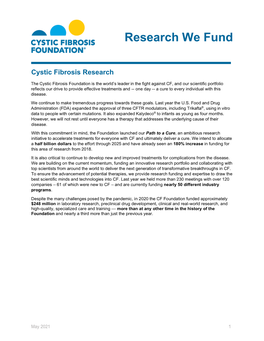 Research We Fund Handout PDF 302 KB