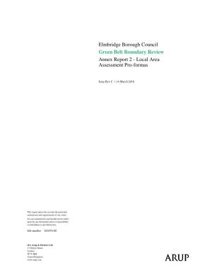 Elmbridge Borough Council Green Belt Boundary Review Annex Report 2 - Local Area Assessment Pro-Formas
