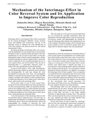 Mechanism of the Interimage-Effect in Color Reversal System and Its Application to Improve Color Reproduction