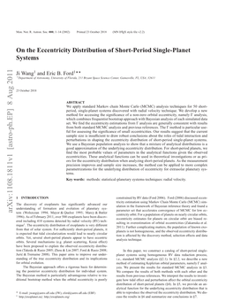 On the Eccentricity Distribution of Short-Period Single-Planet Systems 3