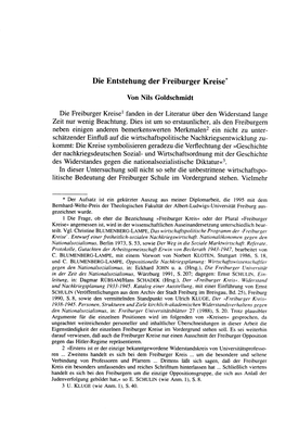Die Entstehung Der Freiburger Kreise*