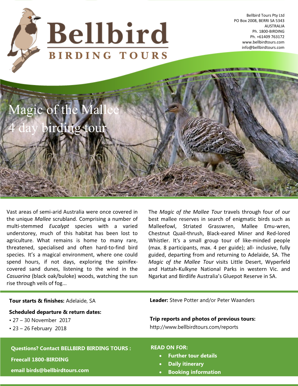 Magic of the Mallee 4 Day Birding Tour