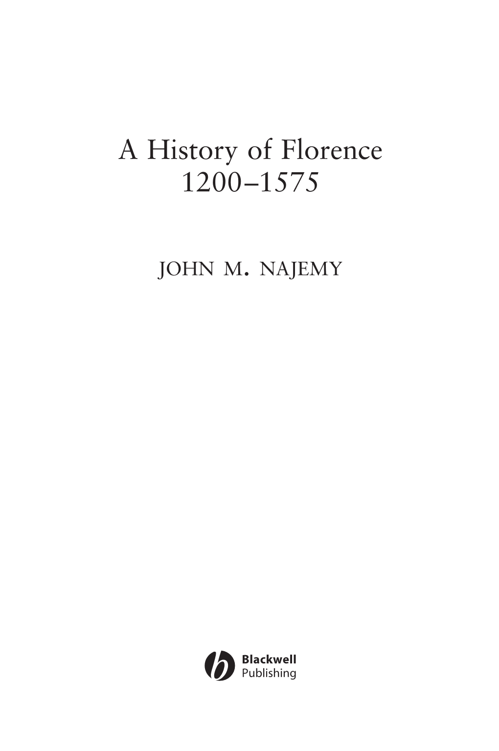 A History of Florence 1200–1575