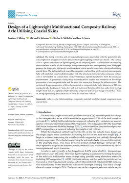 Design of a Lightweight Multifunctional Composite Railway Axle Utilising Coaxial Skins