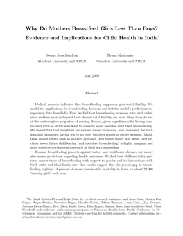 Evidence and Implications for Child Health in India∗