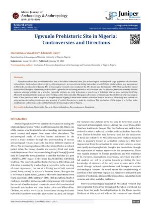 Ugwuele Prehistoric Site in Nigeria: Controversies and Directions