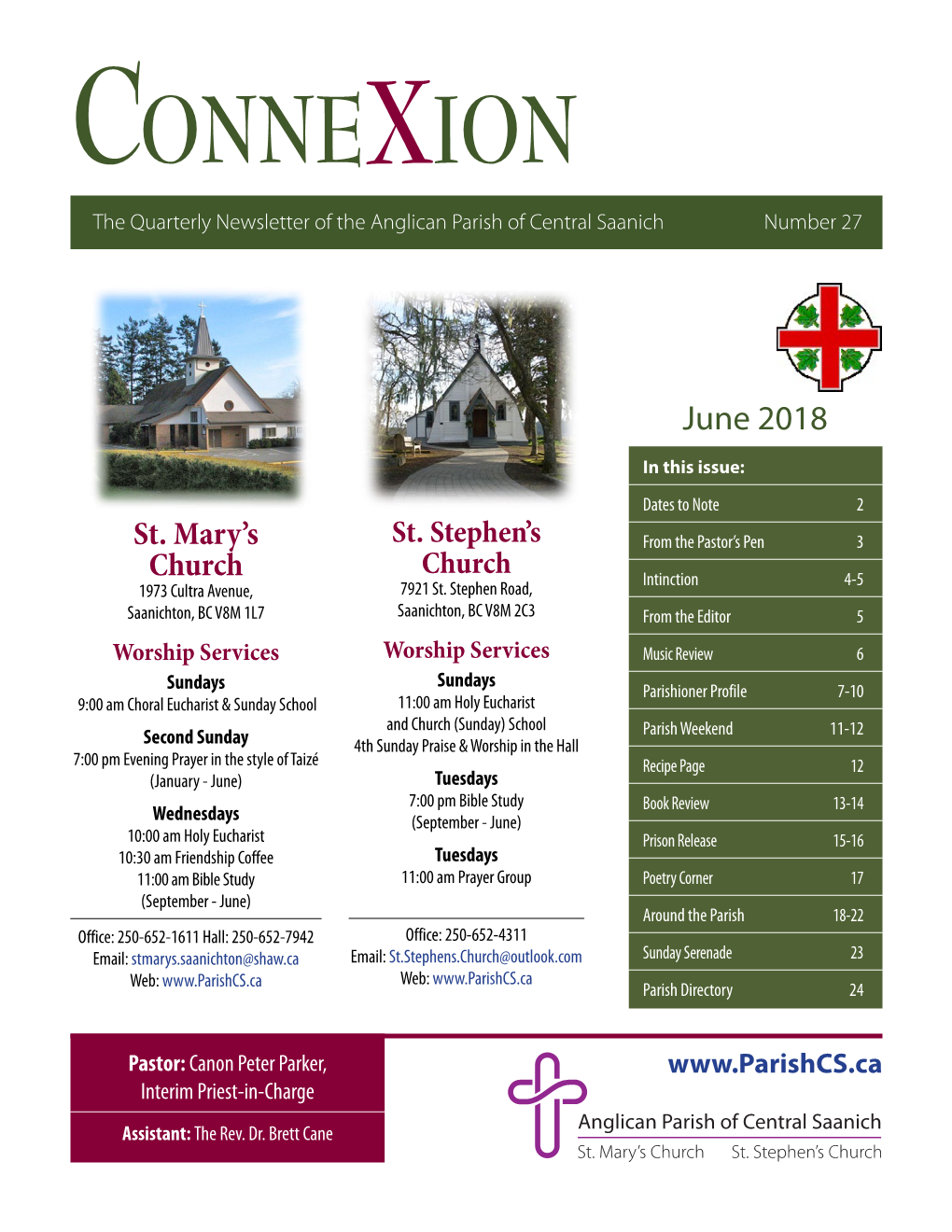 Connexion the Quarterly Newsletter of the Anglican Parish of Central Saanich Number 27