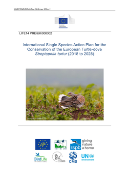 International Single Species Action Plan for the Conservation of the European Turtle-Dove Streptopelia Turtur (2018 to 2028)