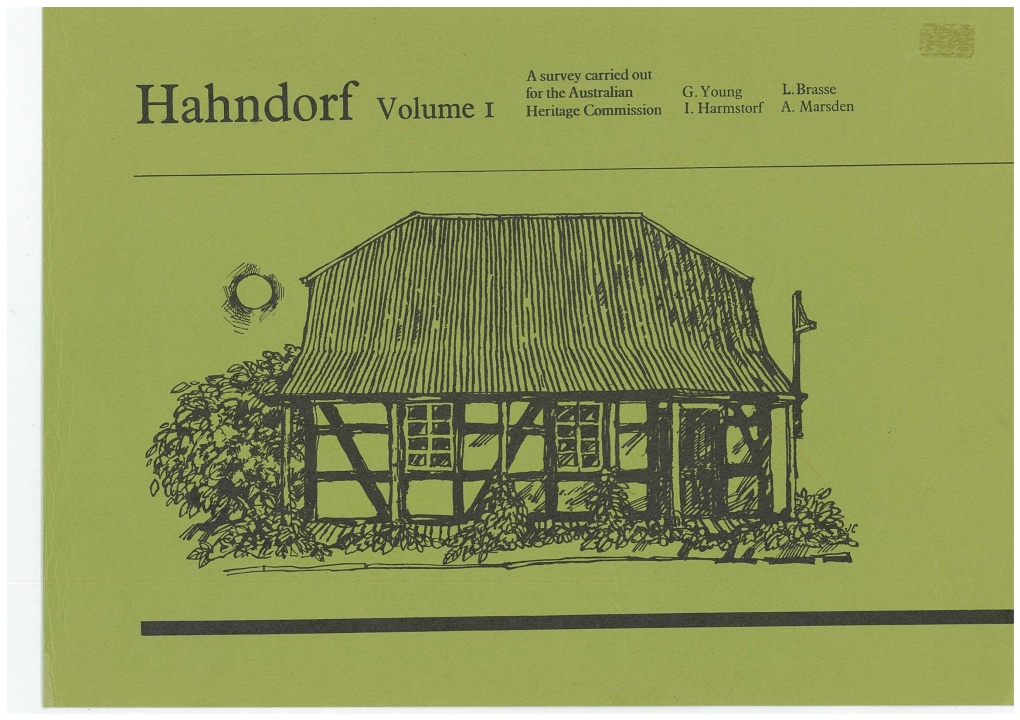 Hahndorf Volume 1 Heritage Commission I