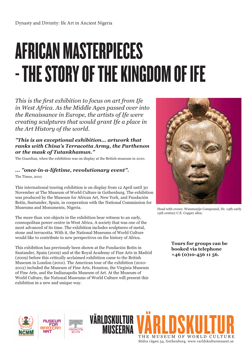 African Masterpieces - the Story of the Kingdom of Ife