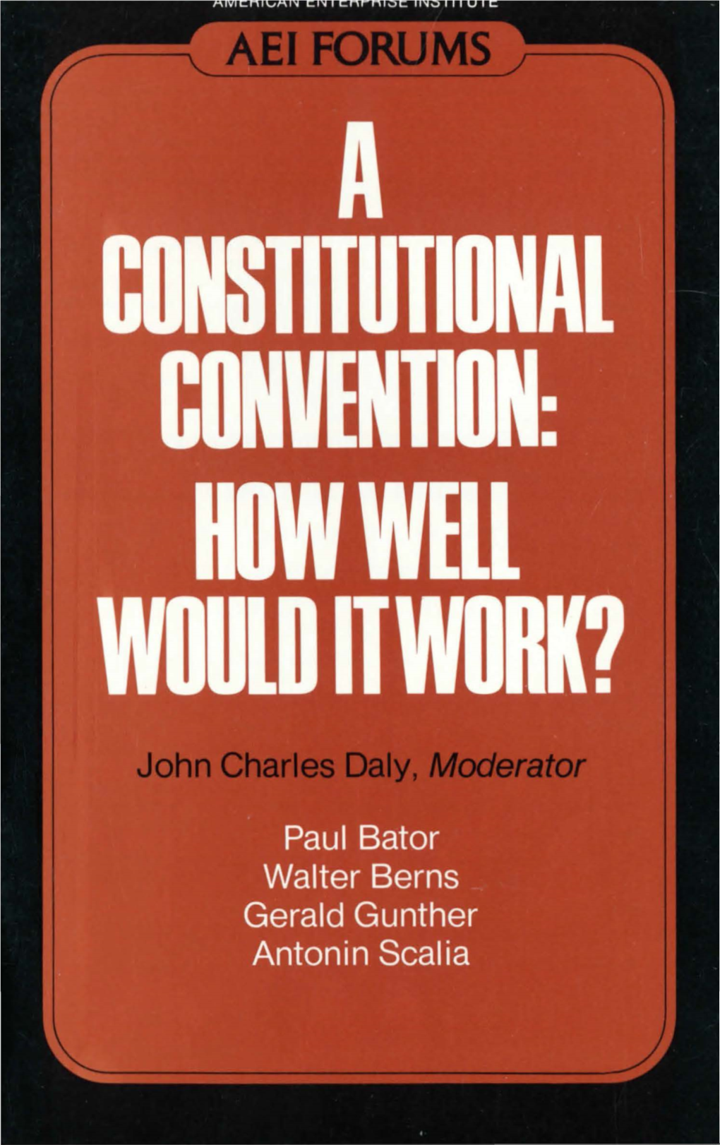 A Constitutional Convention to Propose Amendment of the U.S