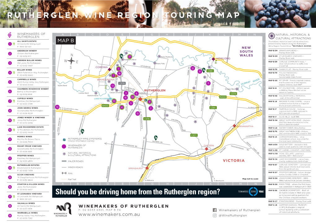 Rutherglen Wine Region Touring Map