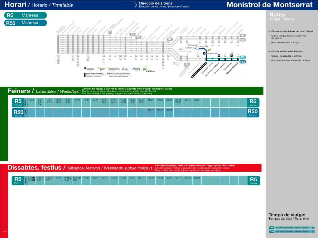 Monistrol De Montserrat R5 Manresa Notes Notas / Notes Manresa R50