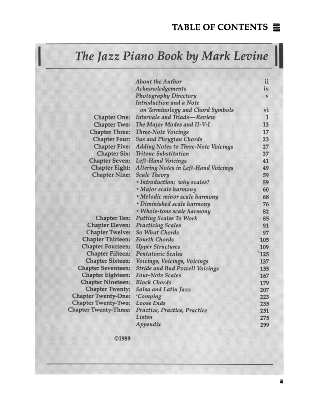 Jazz Piano Book by Mark Levine