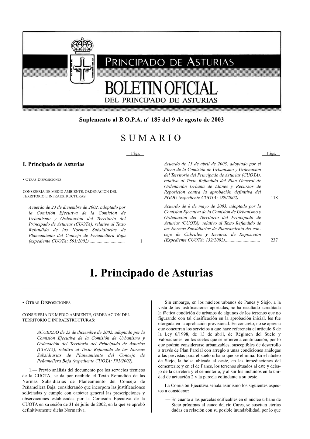 I. Principado De Asturias