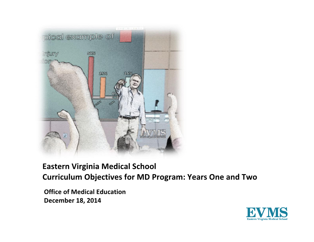 Eastern Virginia Medical School Curriculum Objectives for MD Program: Years One and Two Office of Medical Education December 18, 2014