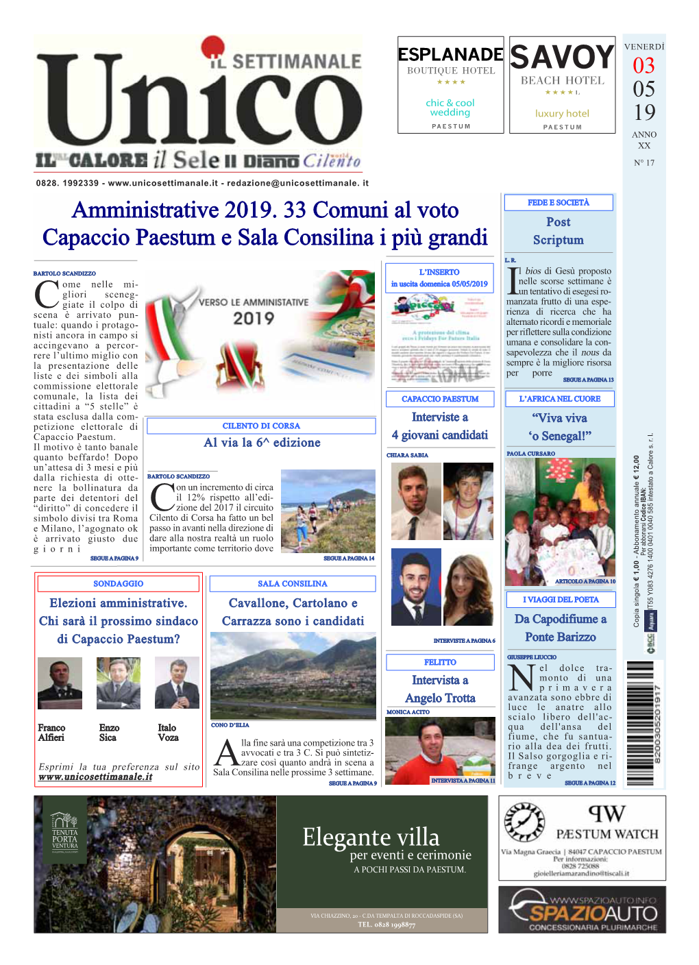 03 05 19 Amministrative 2019. 33 Comuni Al Voto Capaccio Paestum