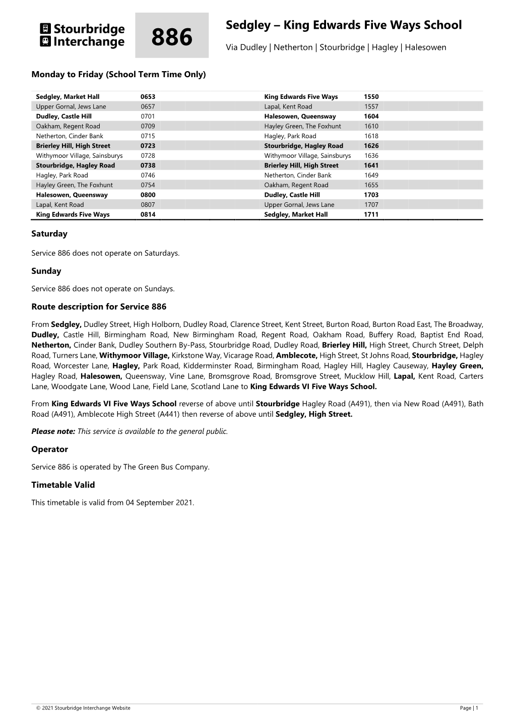 Sedgley – King Edwards Five Ways School