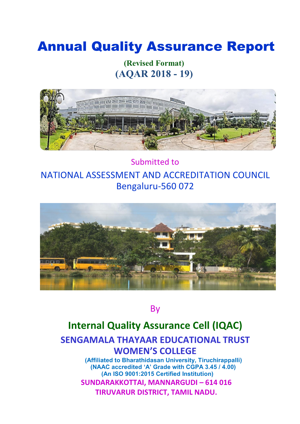 4. Annual Quality Assurance Report