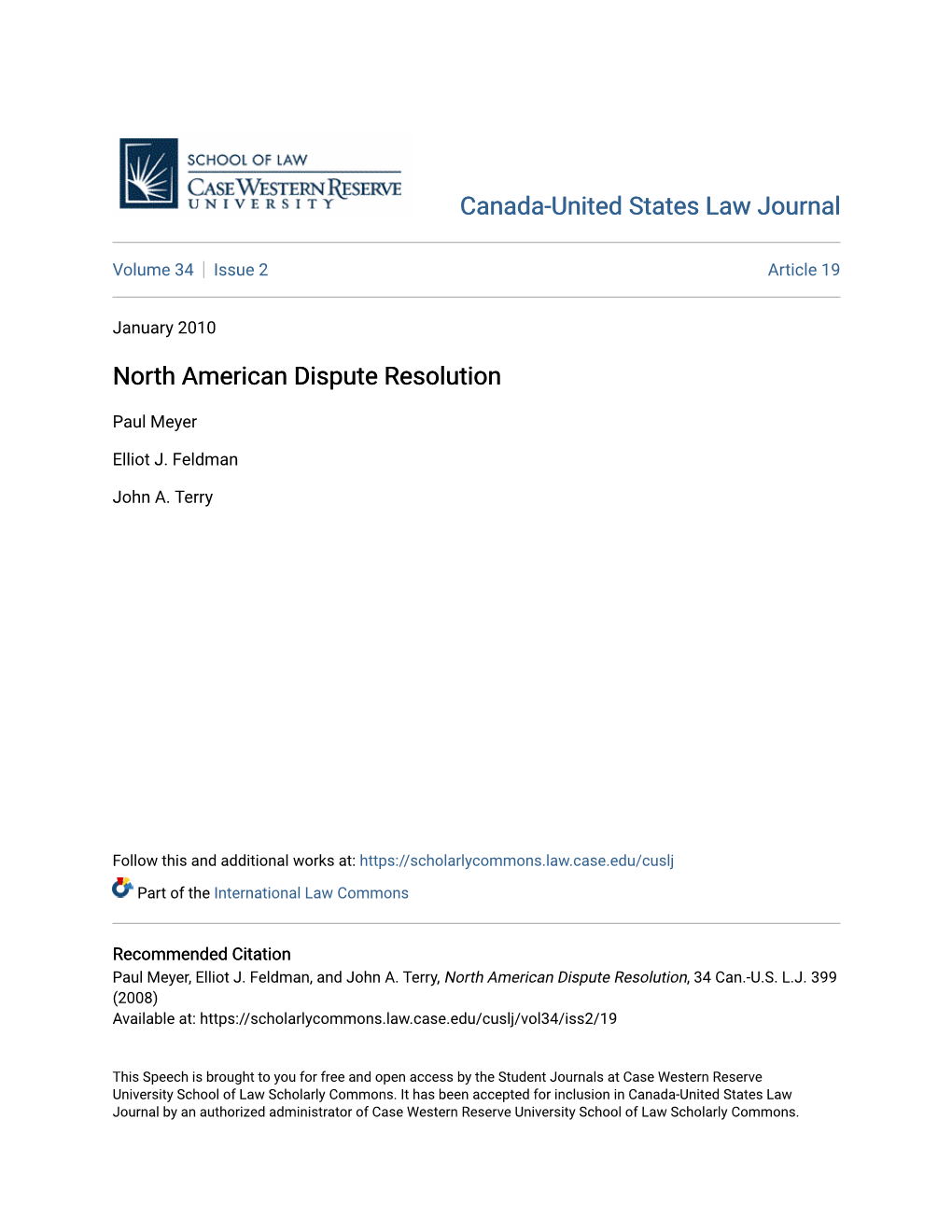 North American Dispute Resolution