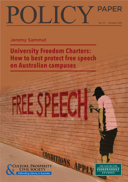 University Freedom Charters: How to Best Protect Free Speech on Australian Campuses