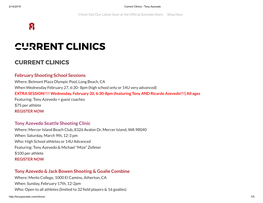 Tony Azevedo – Current Clinics