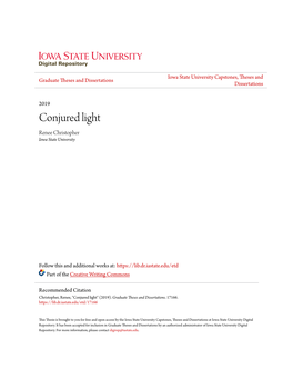 Conjured Light Renee Christopher Iowa State University