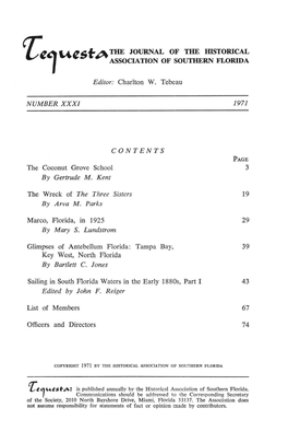 The Journal of the Historical Association of Southern Florida