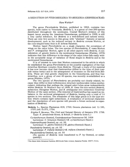 217 a Reduction of Pterobesleria to Besleria (Gesneriaceae)