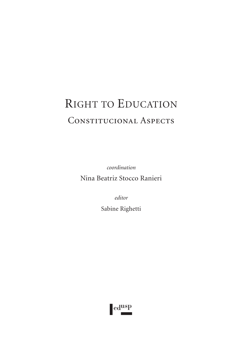 Right to Education: Constitutional Aspects