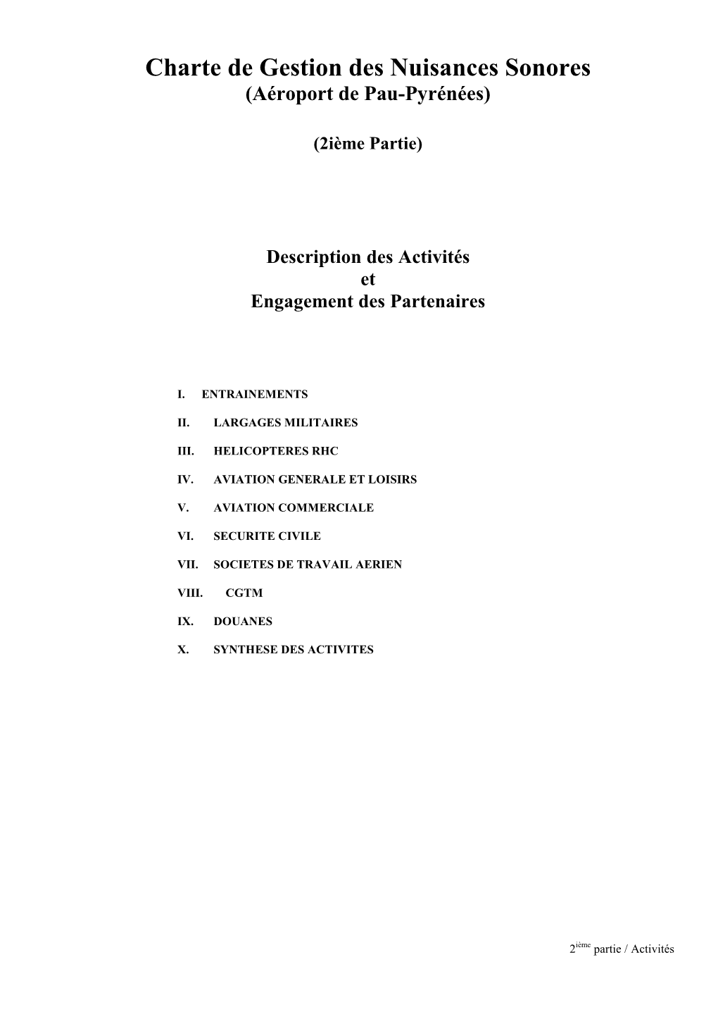 Charte De Gestion Des Nuisances Sonores (Aéroport De Pau-Pyrénées)
