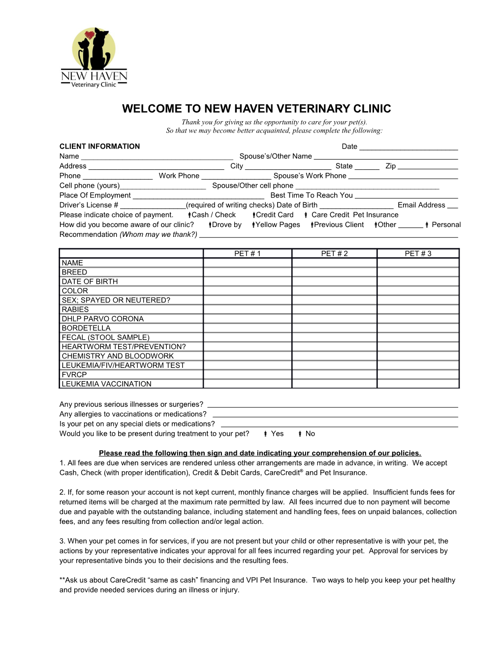 Welcome to New Haven Veterinary Clinic