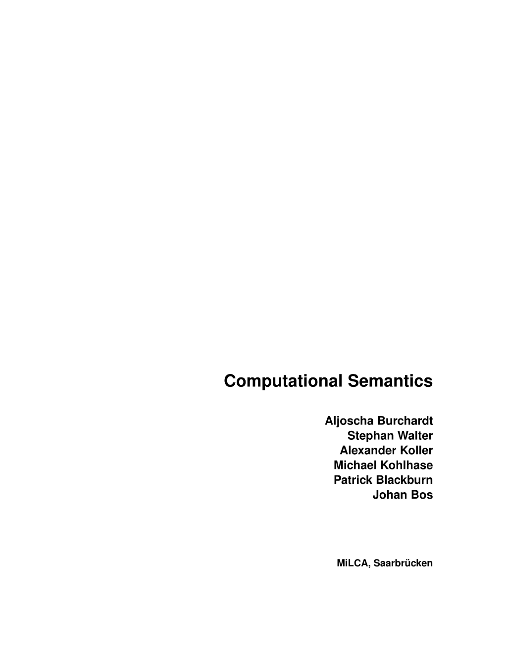 Computational Semantics