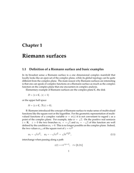 Riemann Surfaces