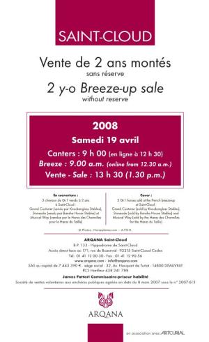 SAINT-CLOUD Vente De 2 Ans Montés Sans Réserve 2 Y-O Breeze-Up Sale Without Reserve