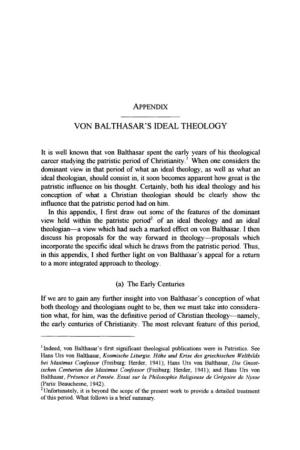 Von Balthasar's Ideal Theology